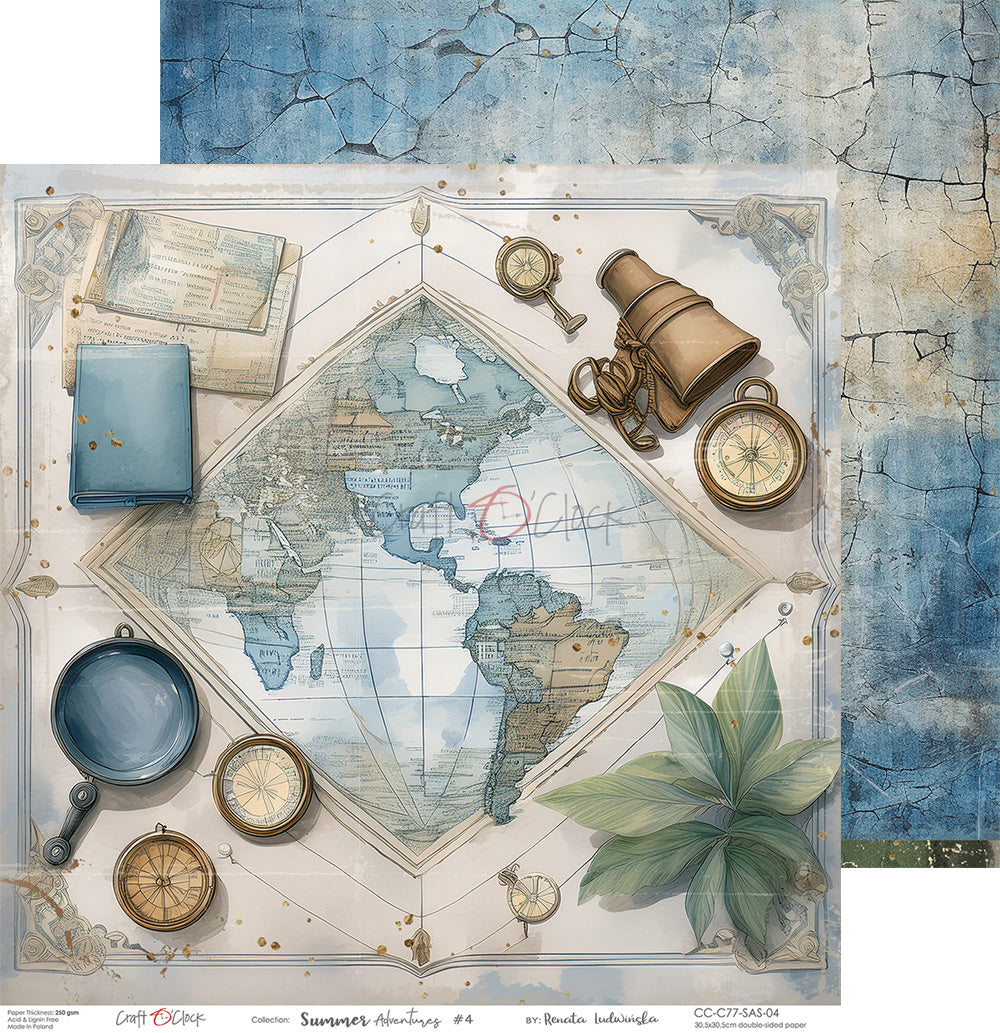 Craft O'Clock - Summer Adventures - Paper Pack -  12 x 12"