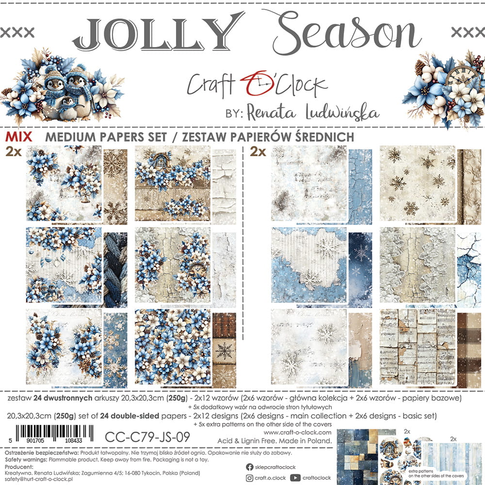 Craft O'Clock - Jolly Season - Extras Set - MIX - 8x8"