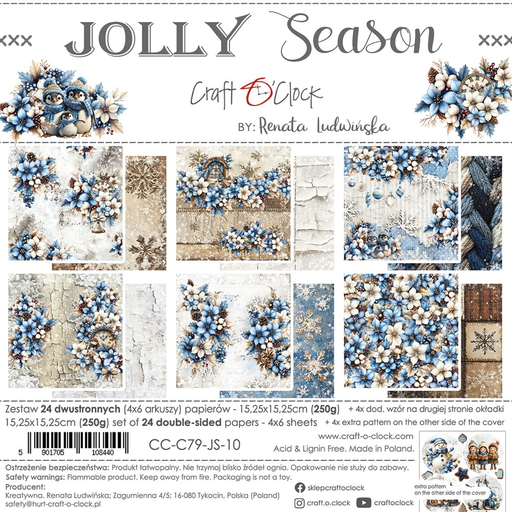 Craft O'Clock - Jolly Season - Paper Pad - 6x6"