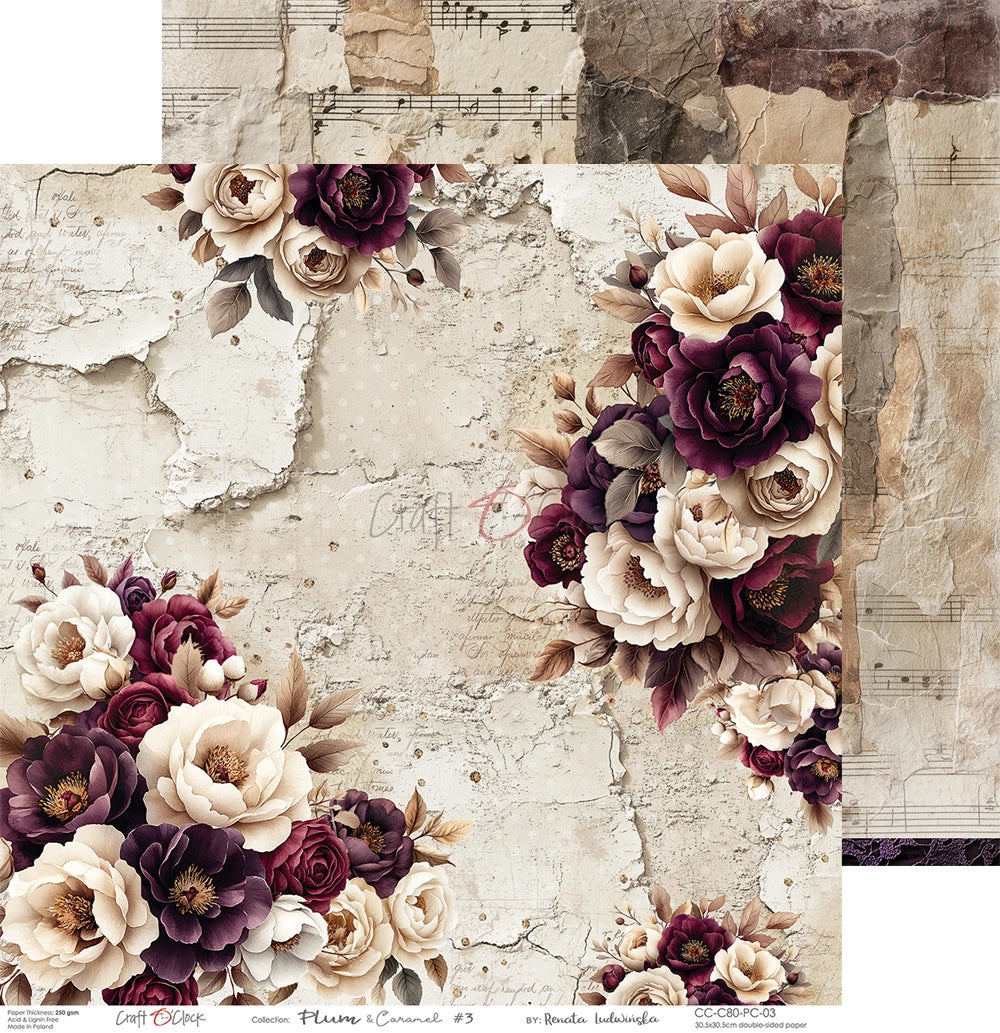 Craft O'Clock - Plum & Caramel - Paper Pack -  12 x 12"