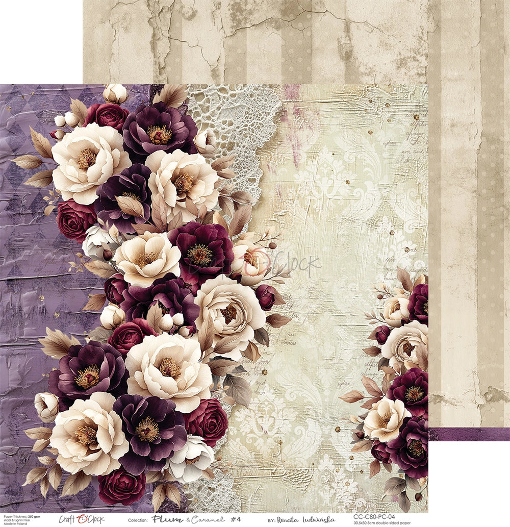 Craft O'Clock - Plum & Caramel - Paper Pack -  12 x 12"