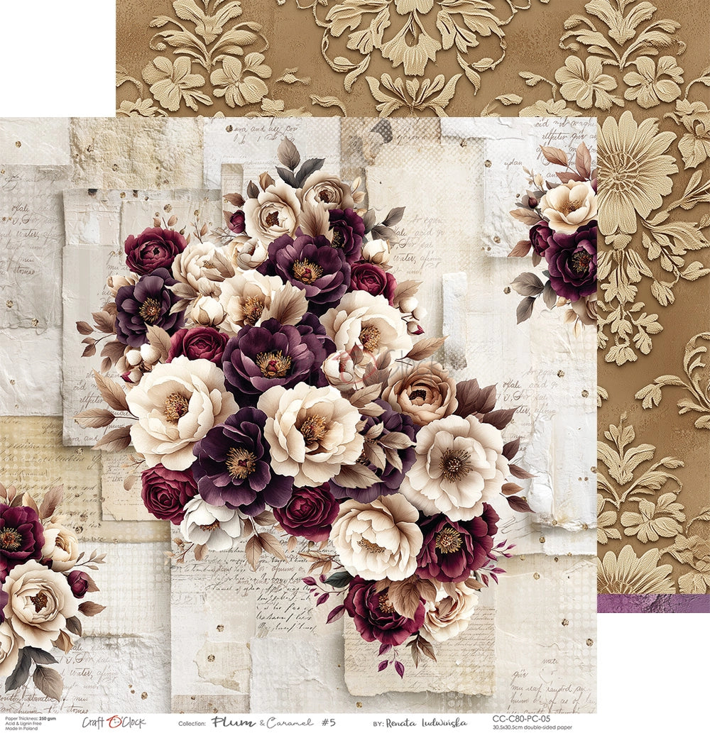 Craft O'Clock - Plum & Caramel - Paper Pack -  12 x 12"