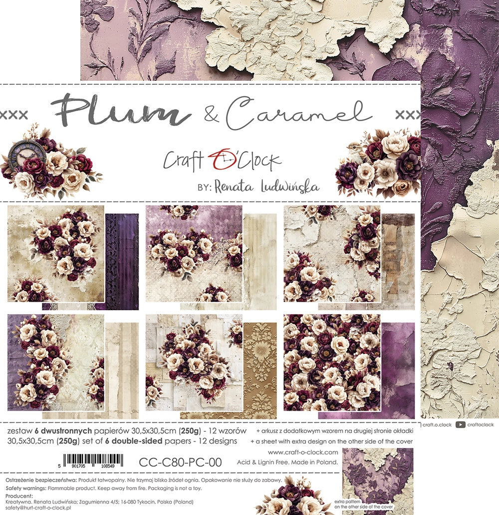Craft O'Clock - Plum & Caramel - Paper Pack -  12 x 12"