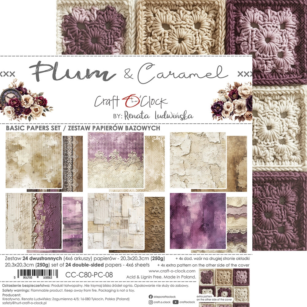 Craft O'Clock - Plum & Caramel - Extras Set - MIX - 8x8"