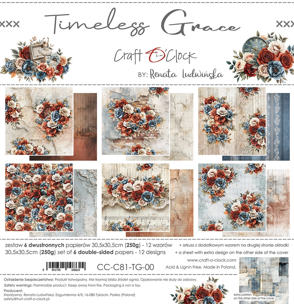 Craft O'Clock - Timeless Grace - Paper Pack -  12 x 12"