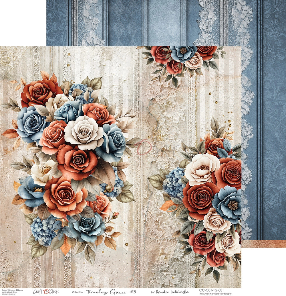 Craft O'Clock - Timeless Grace - Paper Pack -  12 x 12"