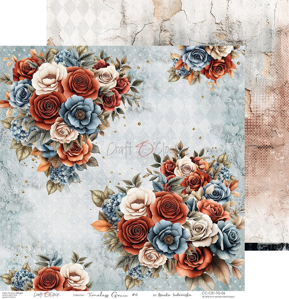 Craft O'Clock - Timeless Grace - Paper Pack -  12 x 12"