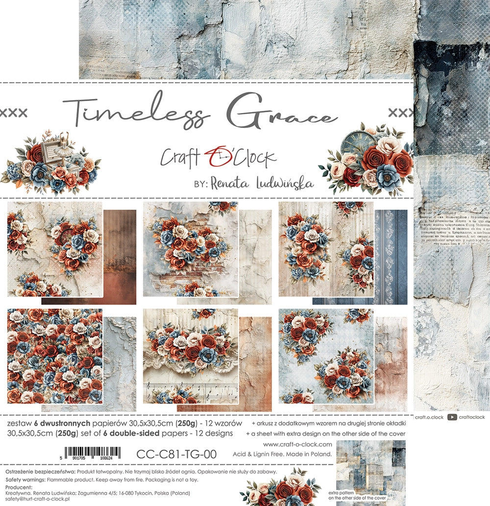 Craft O'Clock - Timeless Grace - Paper Pack -  12 x 12"