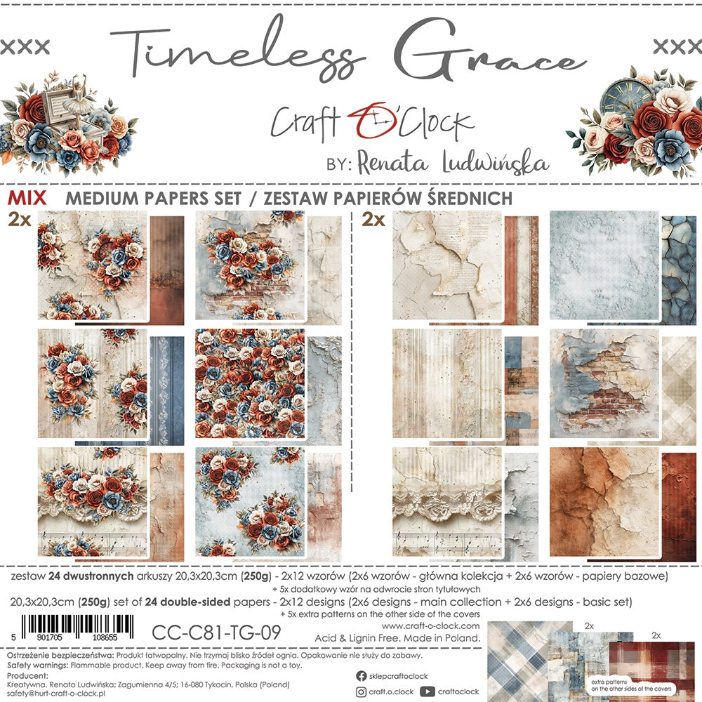 Craft O'Clock - Timeless Grace - Extras Set - MIX - 8x8"