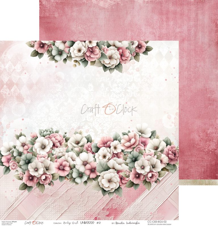 Craft O'Clock - Baby Girl Universe - Paper Pack - 12 x 12"
