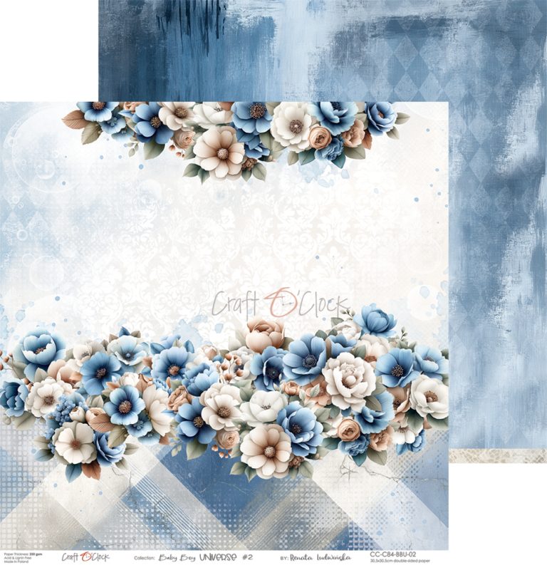 Craft O'Clock - Baby Boy Universe - Paper Pack - 8 x 8"