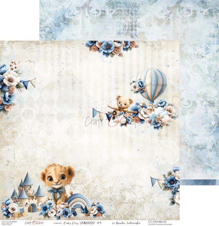 Craft O'Clock - Baby Boy Universe - Paper Pack - 6 x 6"