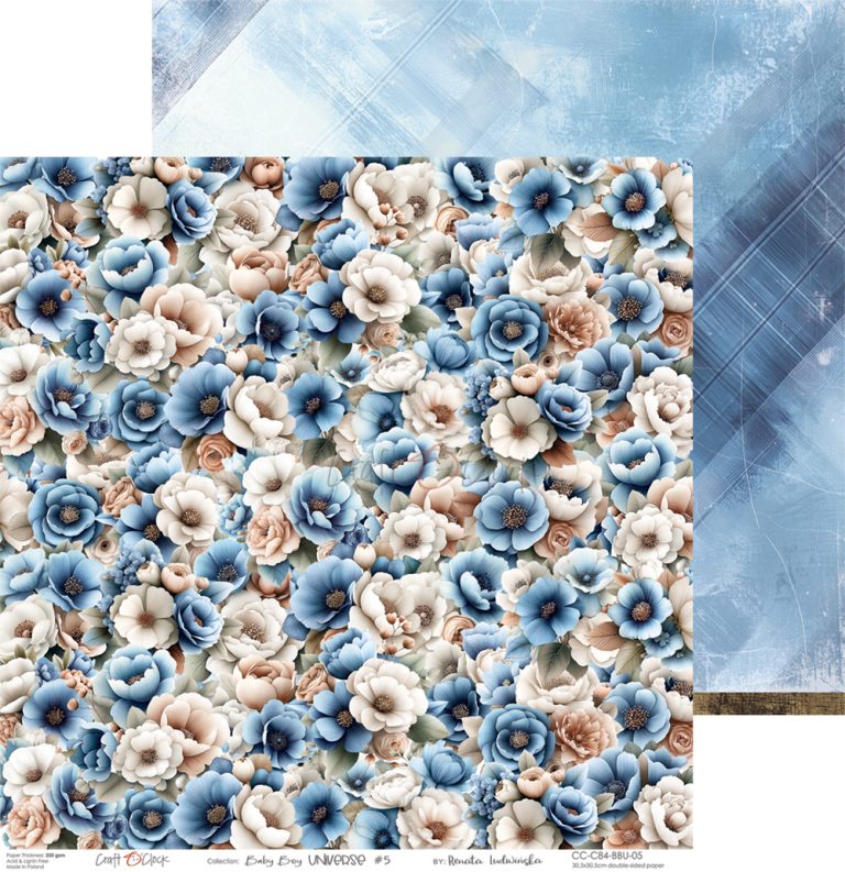 Craft O'Clock - Baby Boy Universe - Paper Pack - 8 x 8"