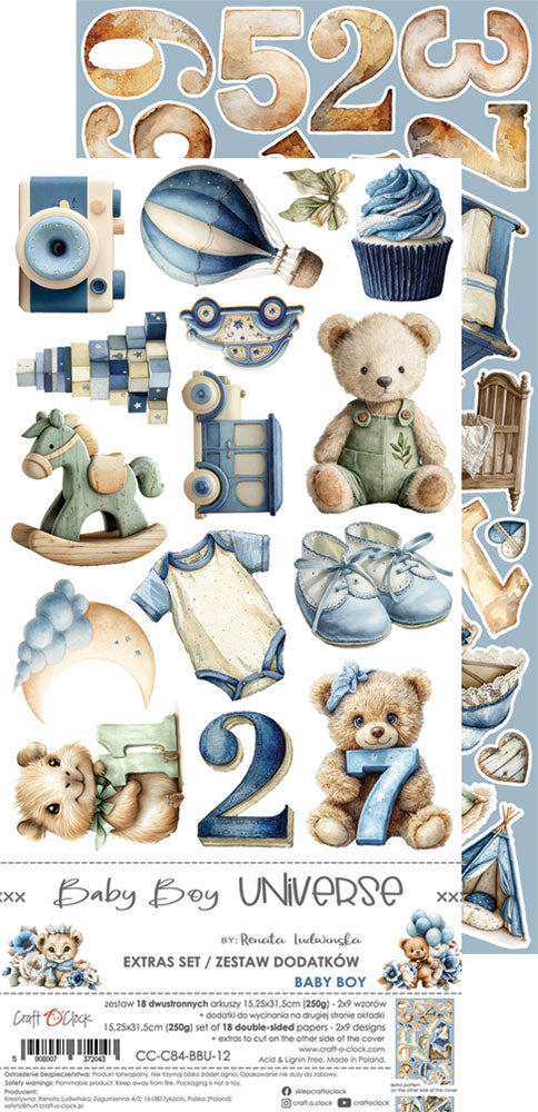 Craft O'Clock - Baby Boy Universe - Extras Set - Baby Boy