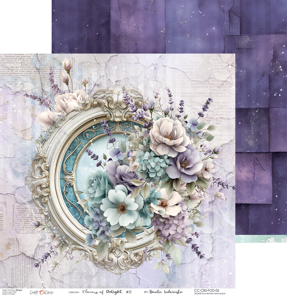 Craft O'Clock - Flowers of Delight - Paper Pack - 12 x 12"