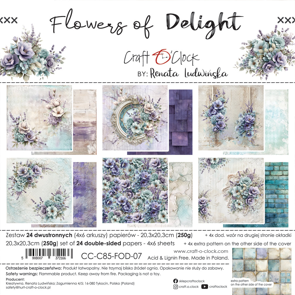 Craft O'Clock -  Flowers of Delight - 8x8"