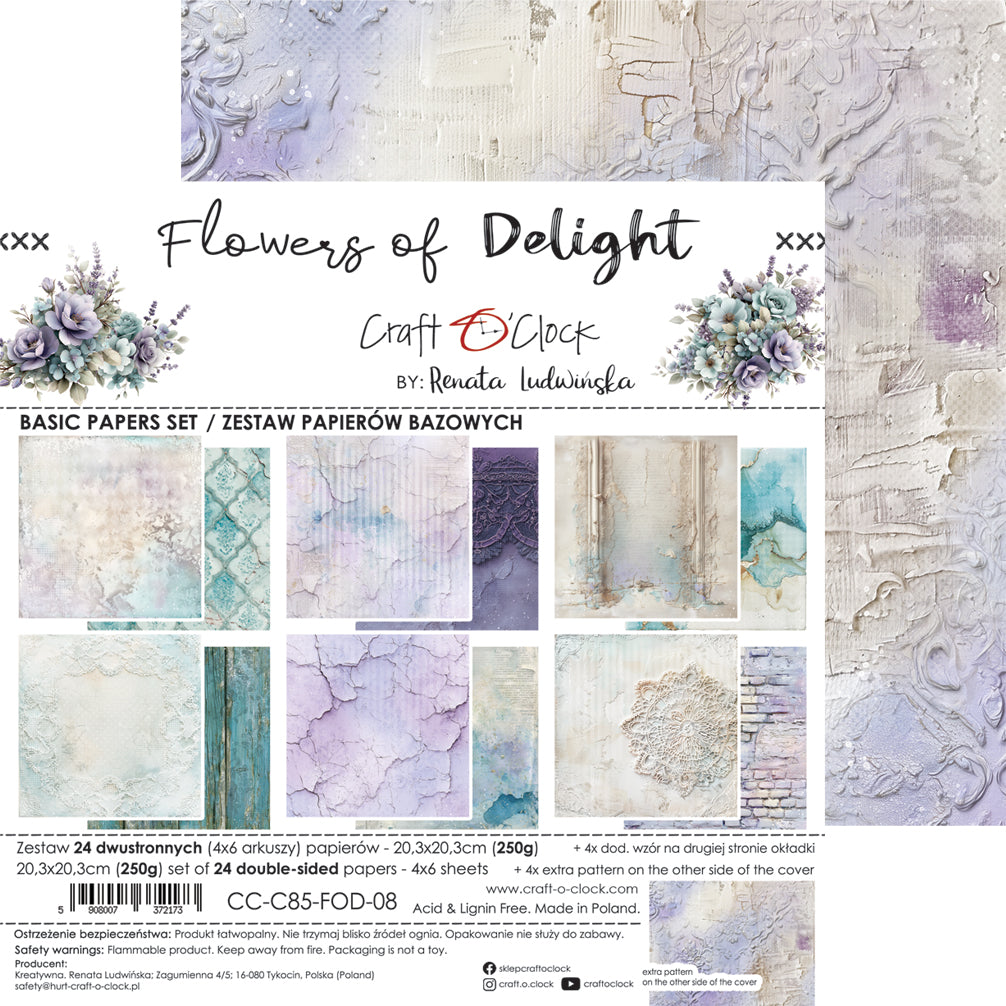 Craft O'Clock - Flowers of Delight  - Basic - 8x8"