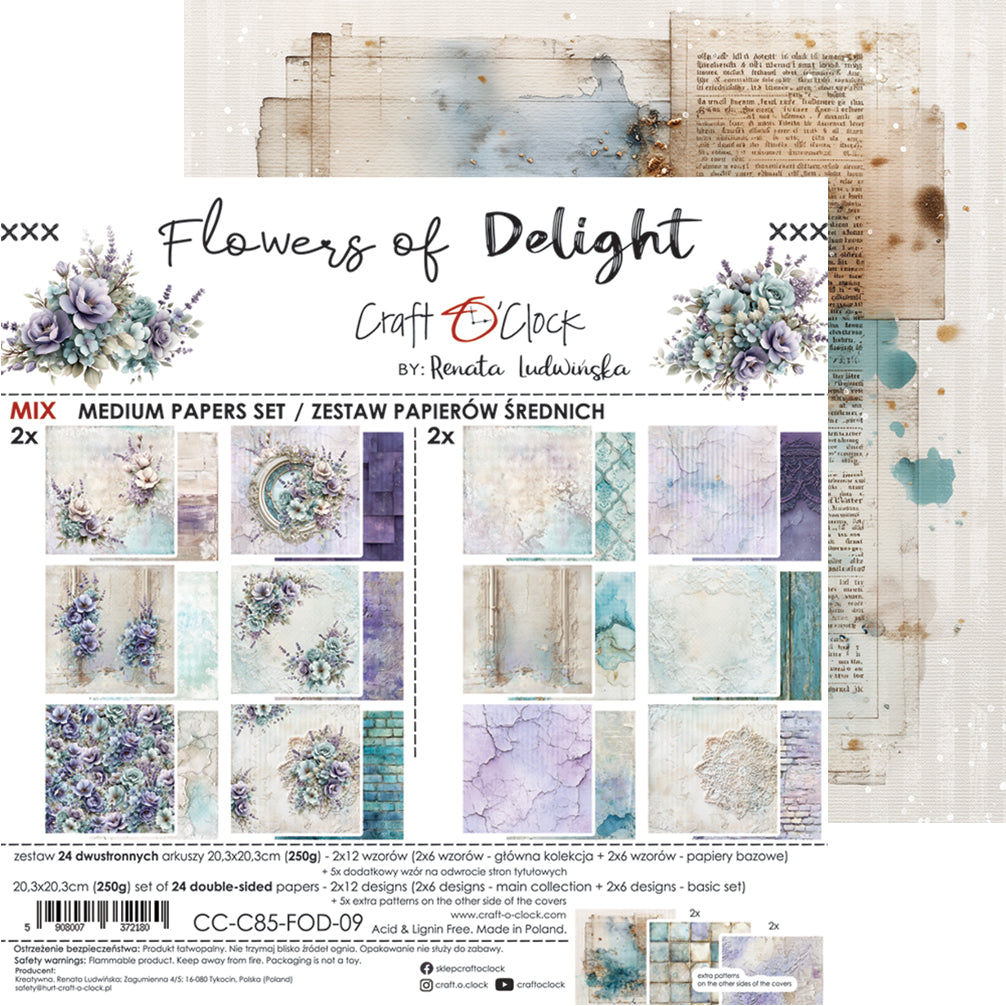 Craft O'Clock - Flowers of Delight  - Extras Set - MIX - 8x8"