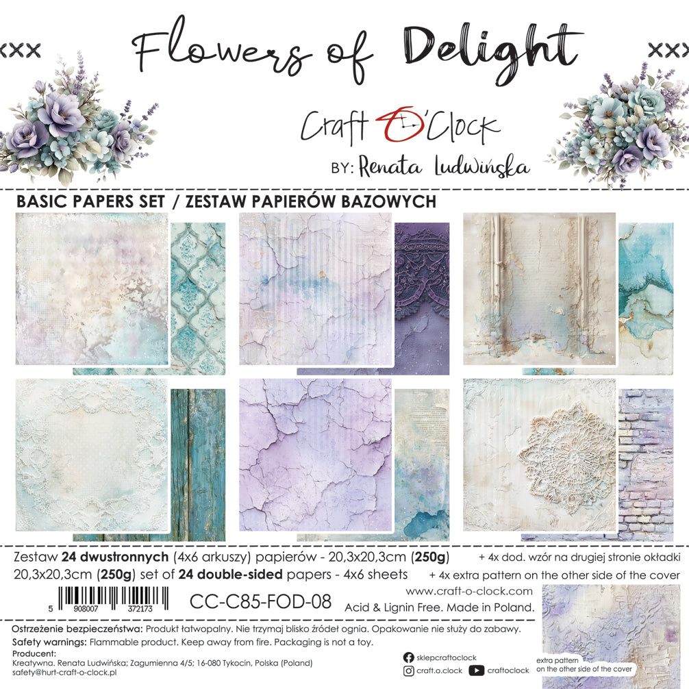 Craft O'Clock - Flowers of Delight  - Basic - 8x8"