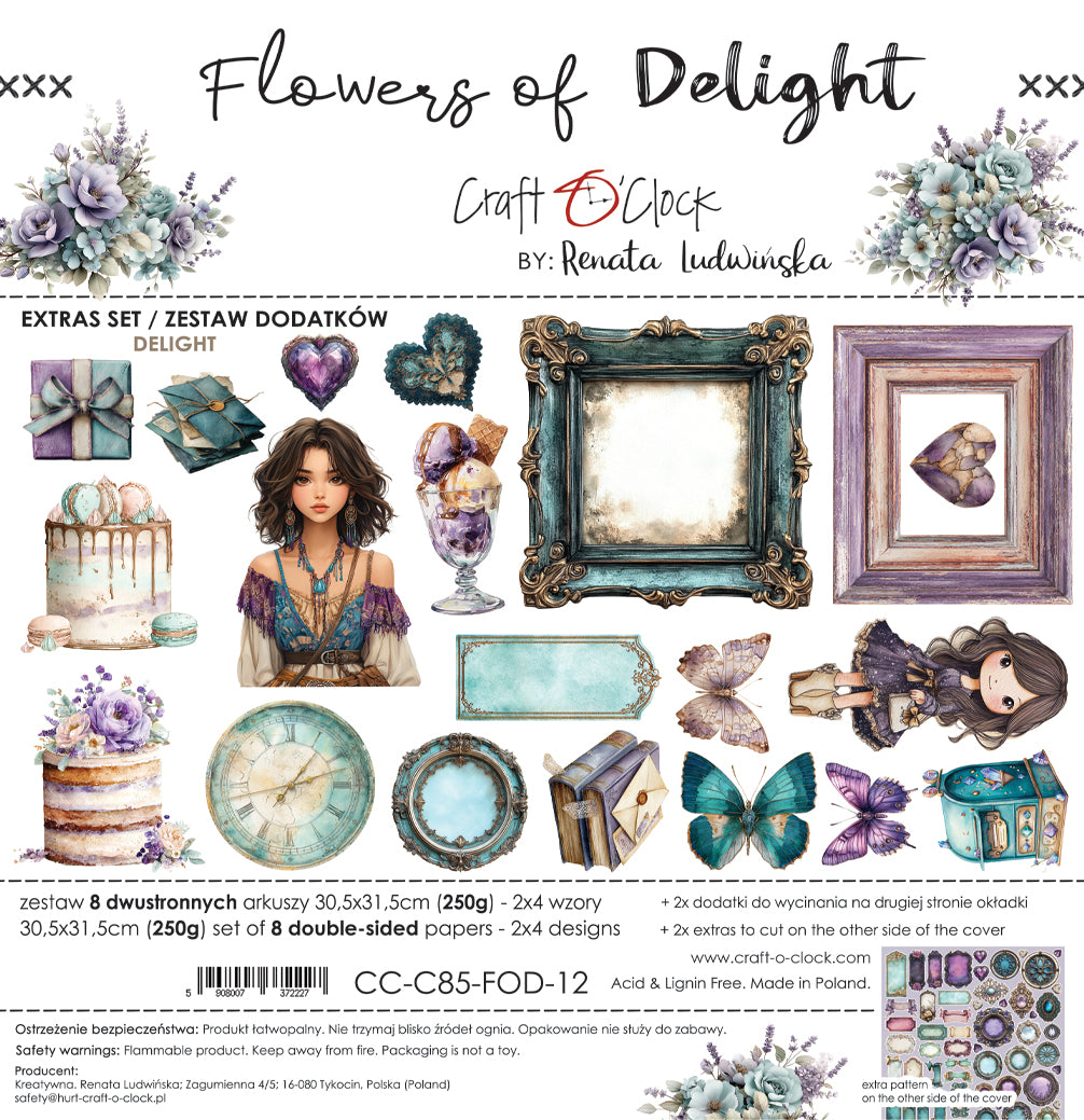Craft O'Clock - Flowers of Delight - Delight Extras Set - 12x12"