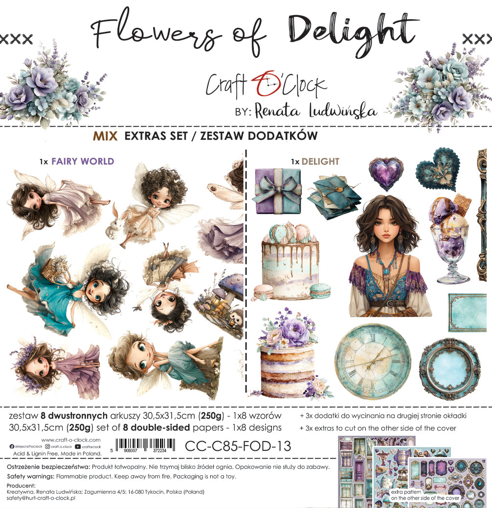 Craft O'Clock - Flowers of Delight  - Extras Set Mix - 12x 12"