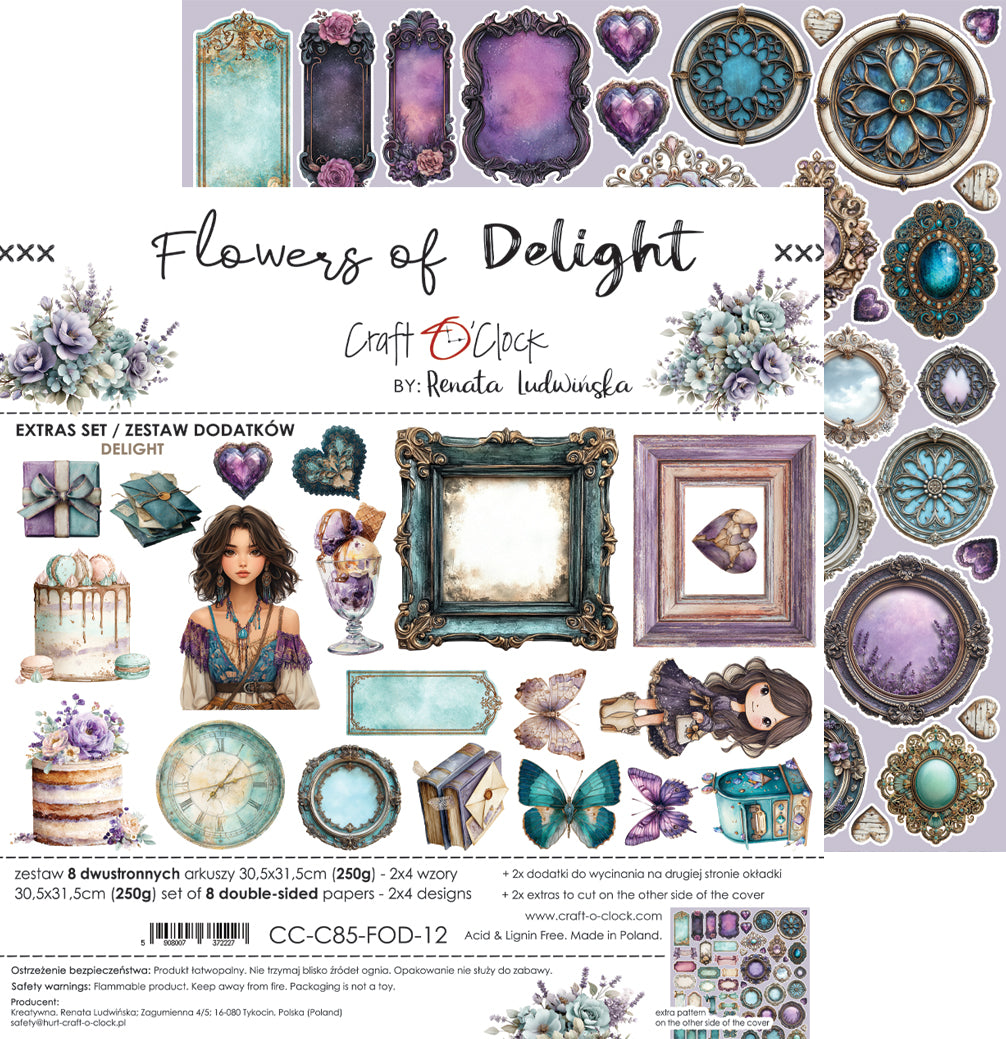 Craft O'Clock - Flowers of Delight  - Extras Set Mix - 12x 12"