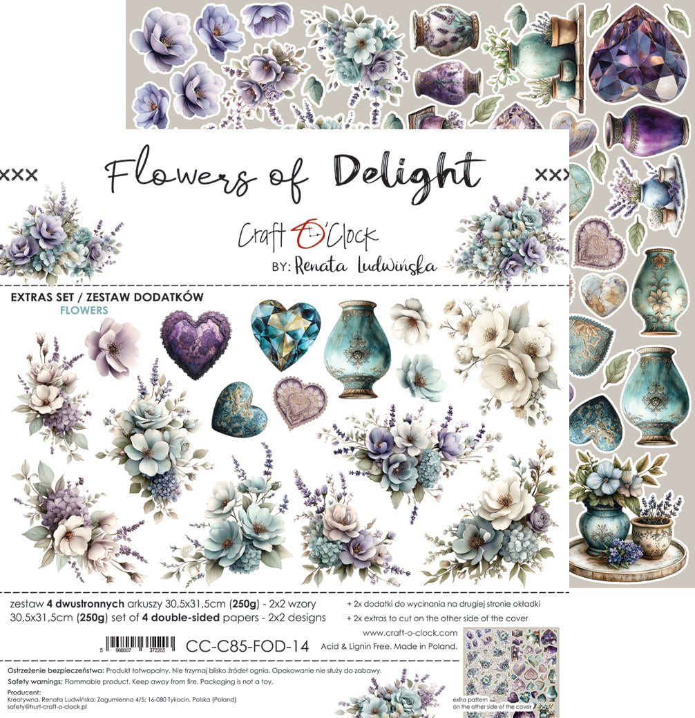 Craft O'Clock - Flowers of Delight  - Flowers Extras Set - 12x12"