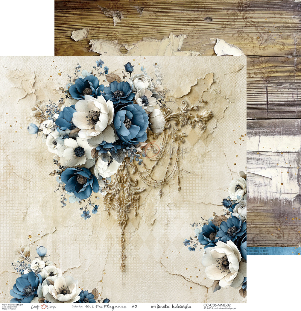 Craft O'Clock - Mr & Mrs Elegance - Paper Pack - 12 x 12"