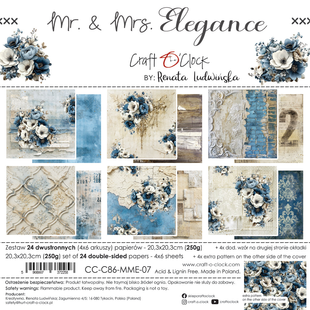 Craft O'Clock - Mr & Mrs Elegance  - 8x8"