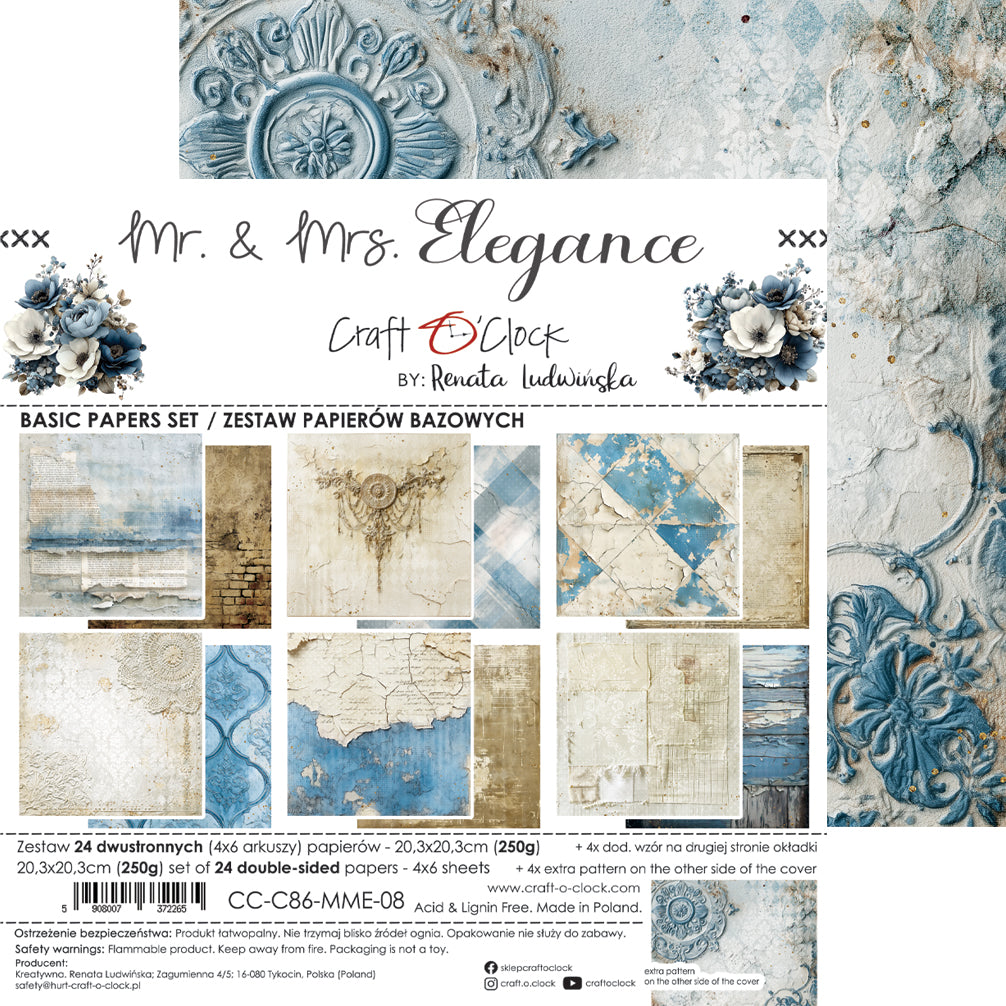 Craft O'Clock - Mr & Mrs Elegance  - Extras Set - MIX - 8x8"