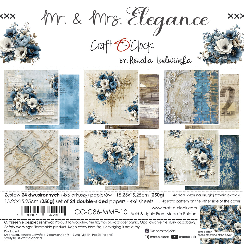 Craft O'Clock - Mr & Mrs Elegance  - Paper Pad - 6x6"