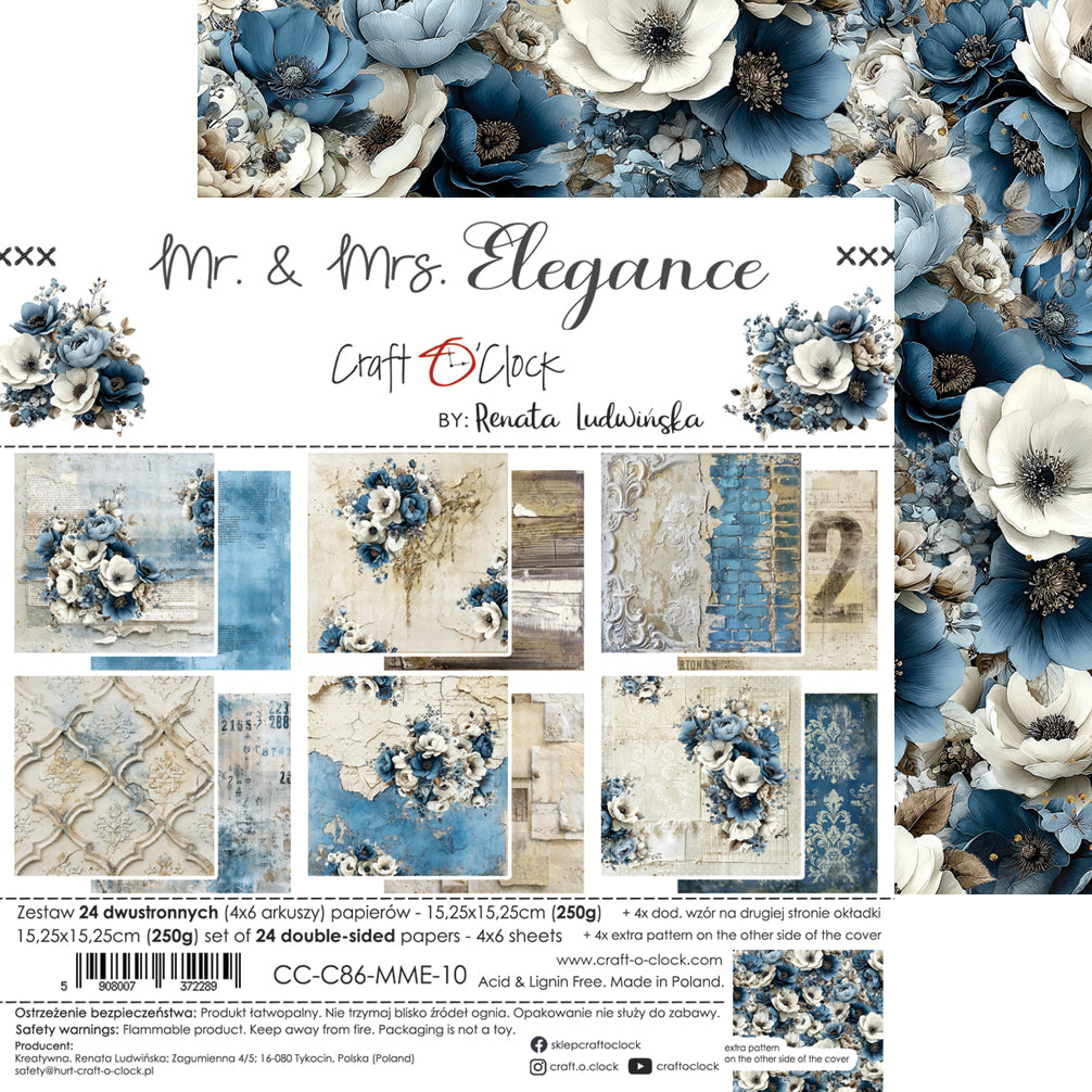 Craft O'Clock - Mr & Mrs Elegance  - Paper Pad - 6x6"
