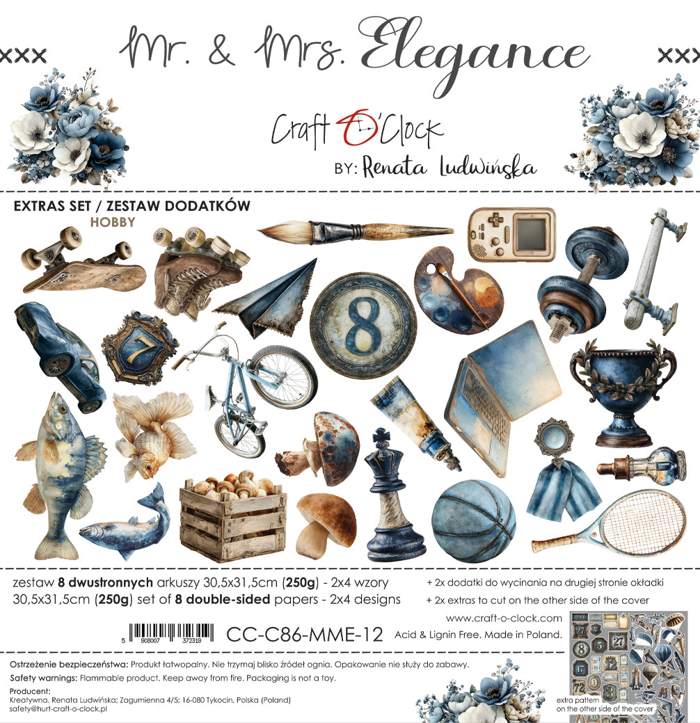 Craft O'Clock - Mr & Mrs Elegance - Hobby Extras Set - 12x12"
