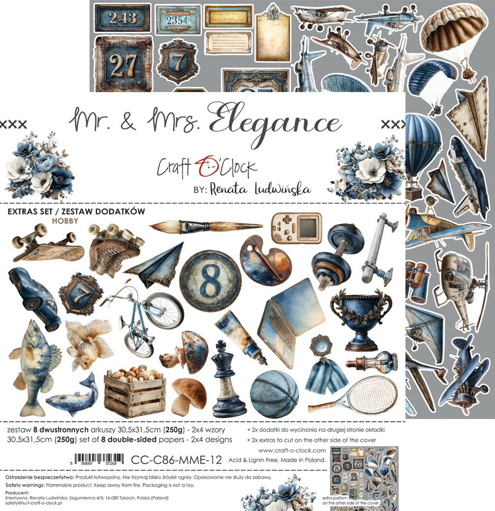 Craft O'Clock - Mr & Mrs Elegance - Hobby Extras Set - 12x12"