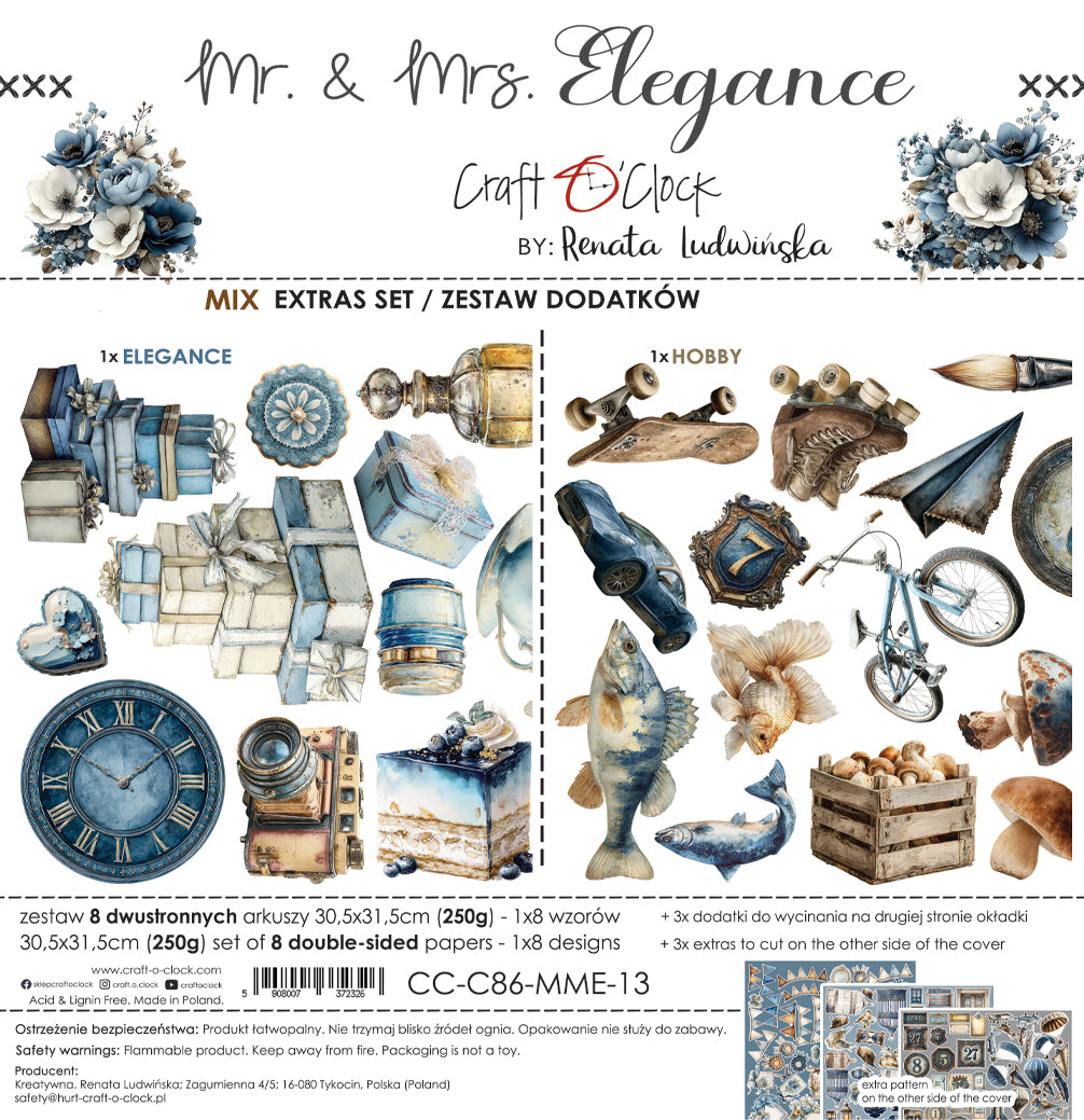 Craft O'Clock - Mr & Mrs Elegance  - Extras Set Mix - 12x12"