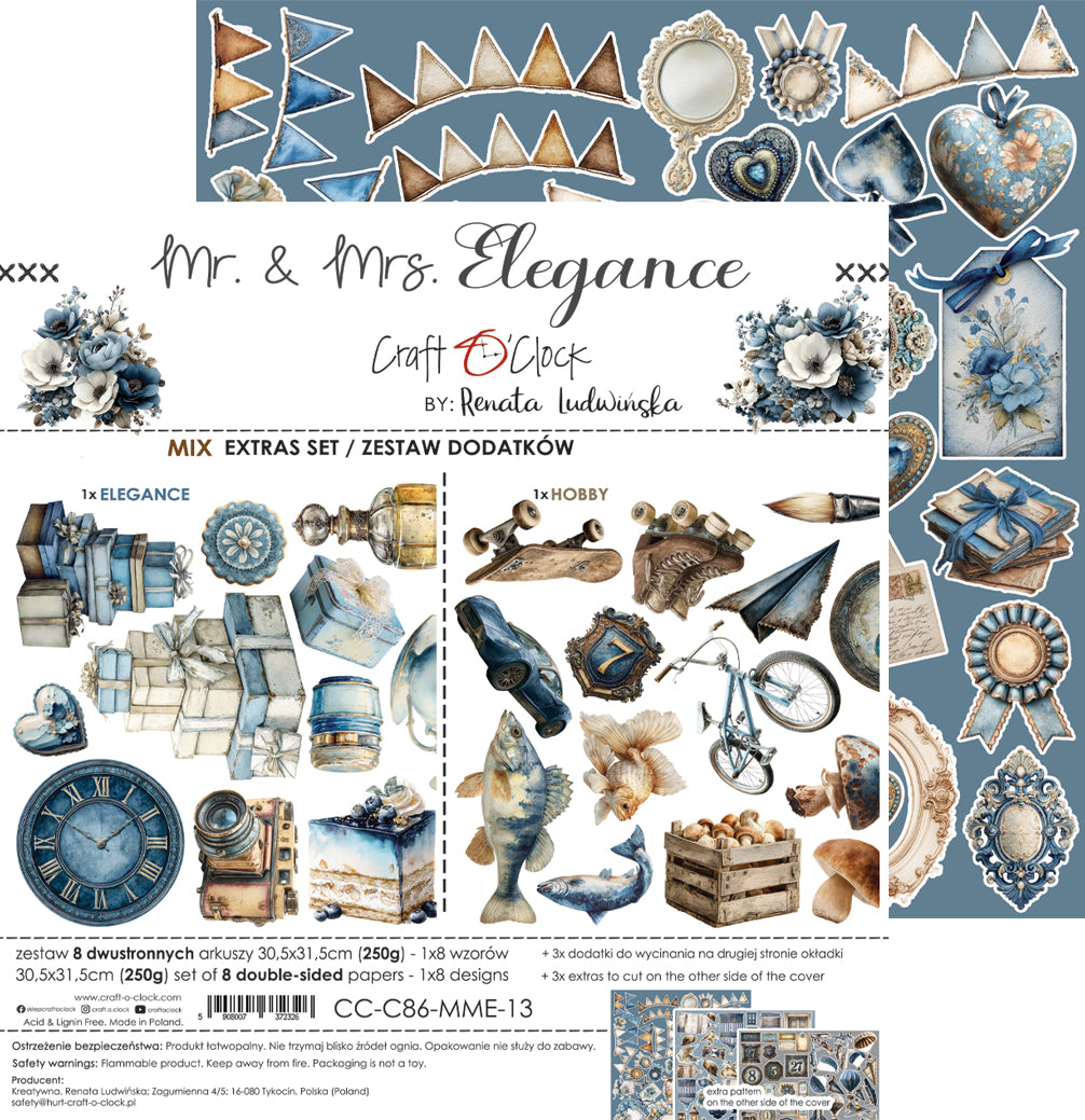 Craft O'Clock - Mr & Mrs Elegance  - Extras Set Mix - 12x12"