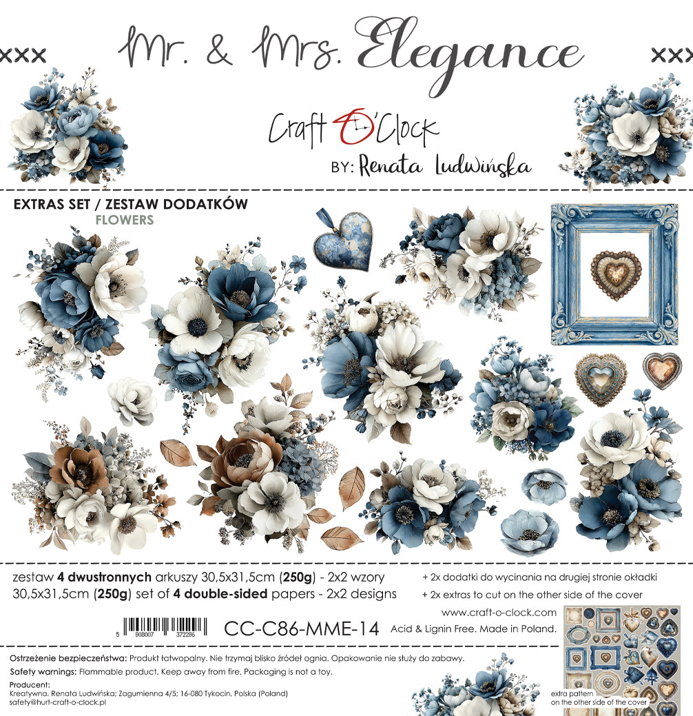 Craft O'Clock - Mr & Mrs Elegance  - Flowers Extras Set - 12x12"