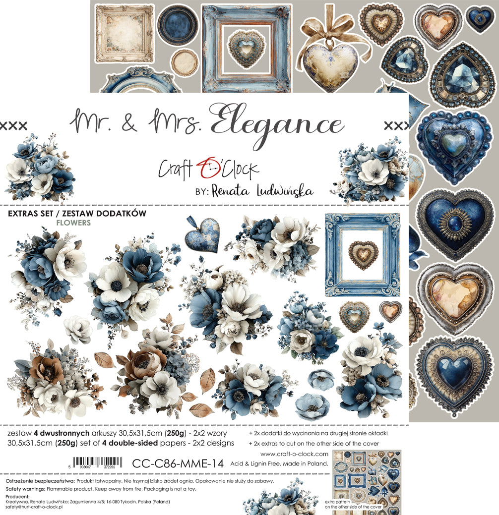 Craft O'Clock - Mr & Mrs Elegance  - Flowers Extras Set - 12x12"