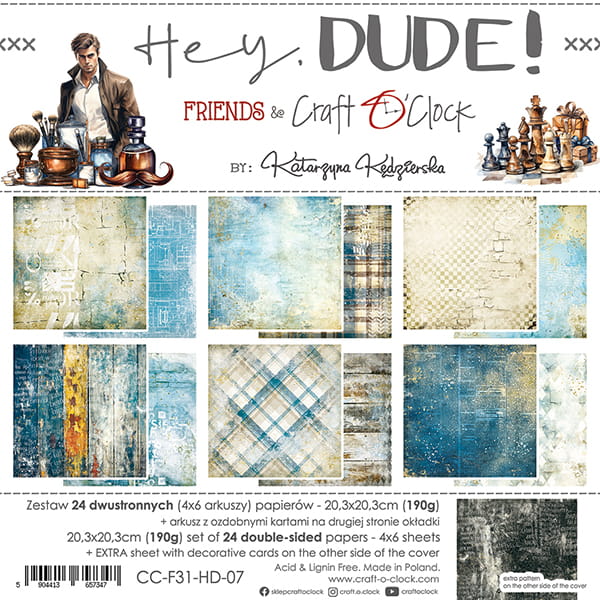 Craft O'Clock - Hey, Dude! - Paper Pad - 8x8"