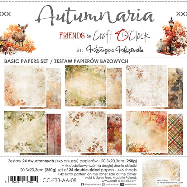 Craft O'Clock - Autumnaria - Basic Paper Pad - 8x8"