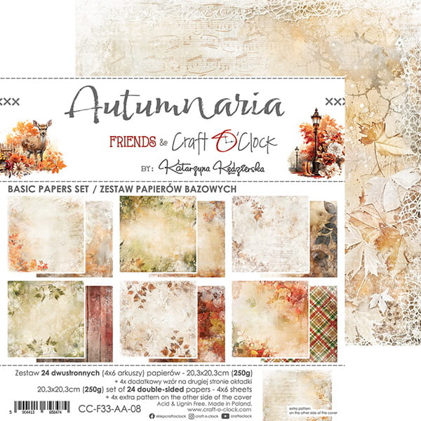 Craft O'Clock - Autumnaria - Basic Paper Pad - 8x8"