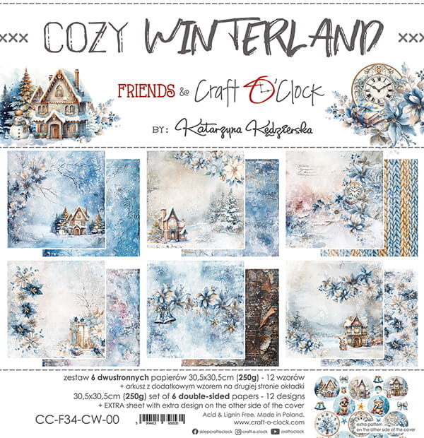 Craft O'Clock - Cozy Winterland - Paper Pack -  12 x 12"