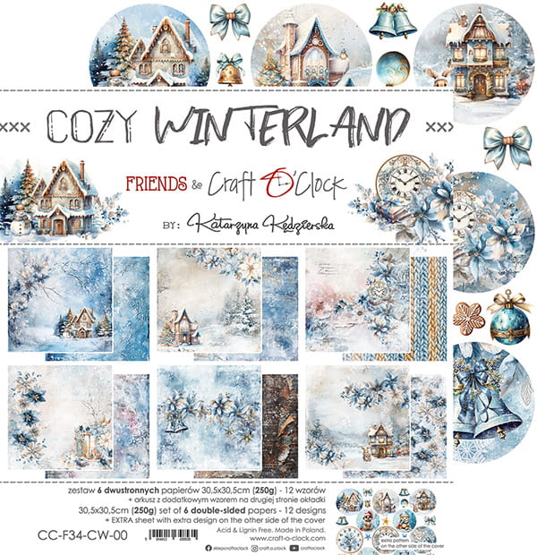 Craft O'Clock - Cozy Winterland - Paper Pack -  12 x 12"