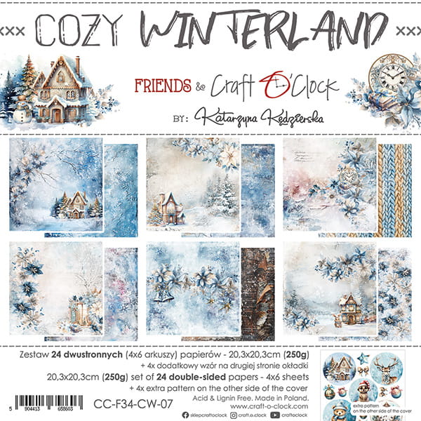 Craft O'Clock - Cozy Winterland - MIX Paper Pad - 8x8"