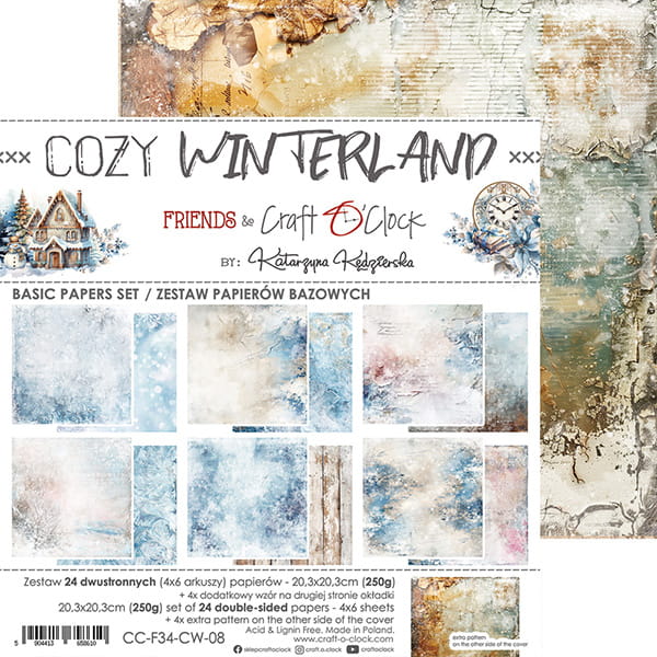 Craft O'Clock - Cozy Winterland - Basic Paper Pad - 8x8"