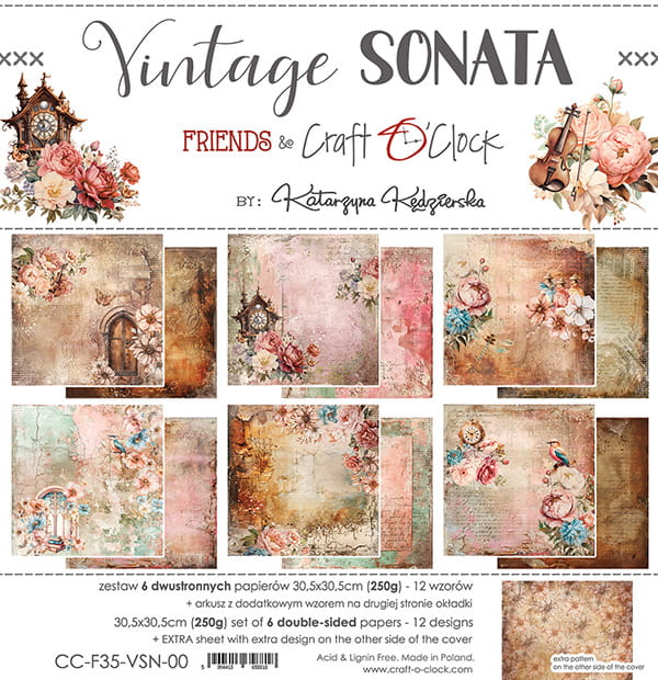 Craft O'Clock - Vintage Sonata - Paper Pack -  12 x 12"