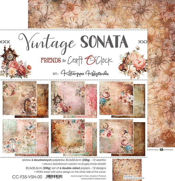 Craft O'Clock - Vintage Sonata - Paper Pad - 8x8"