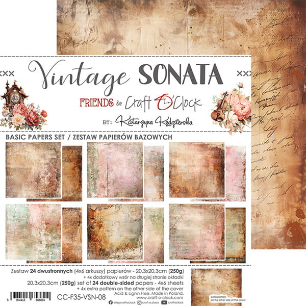 Craft O'Clock - Vintage Sonata - Basic Paper Pad - 8x8"