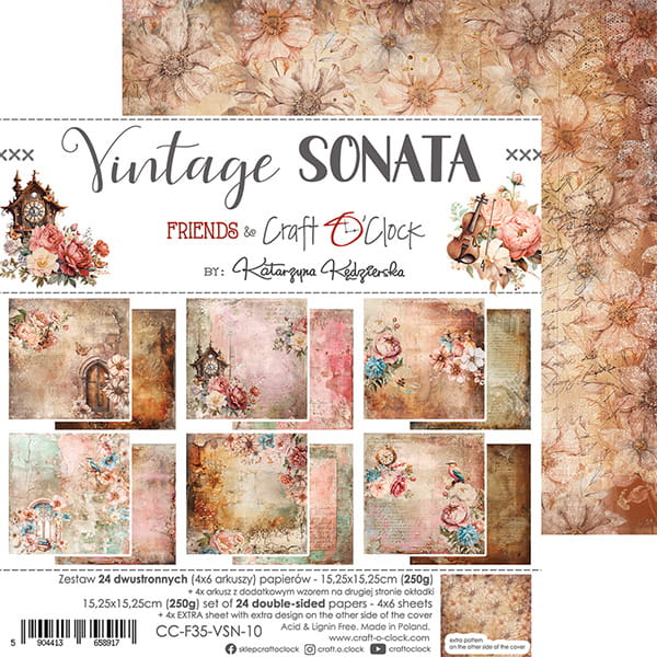 Craft O'Clock - Vintage Sonata - Paper Pad - 6x6"