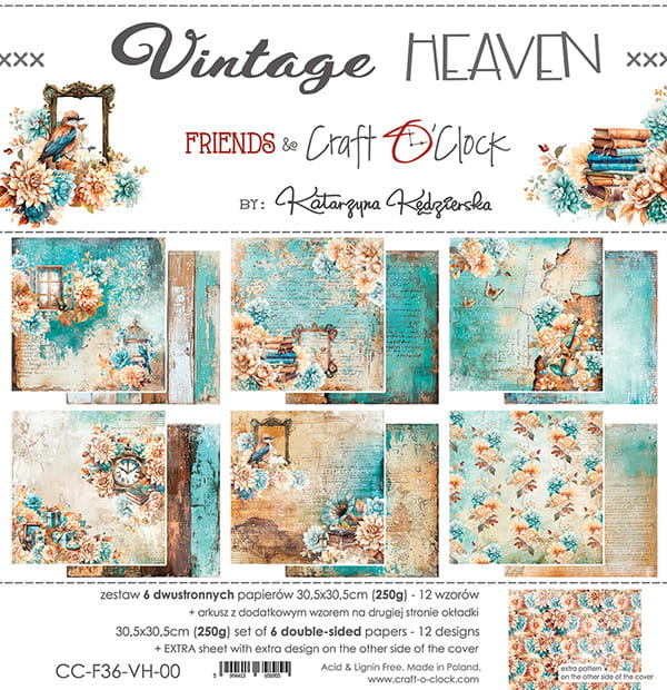 Craft O'Clock - Vintage Heaven - Paper Pack -  12 x 12"